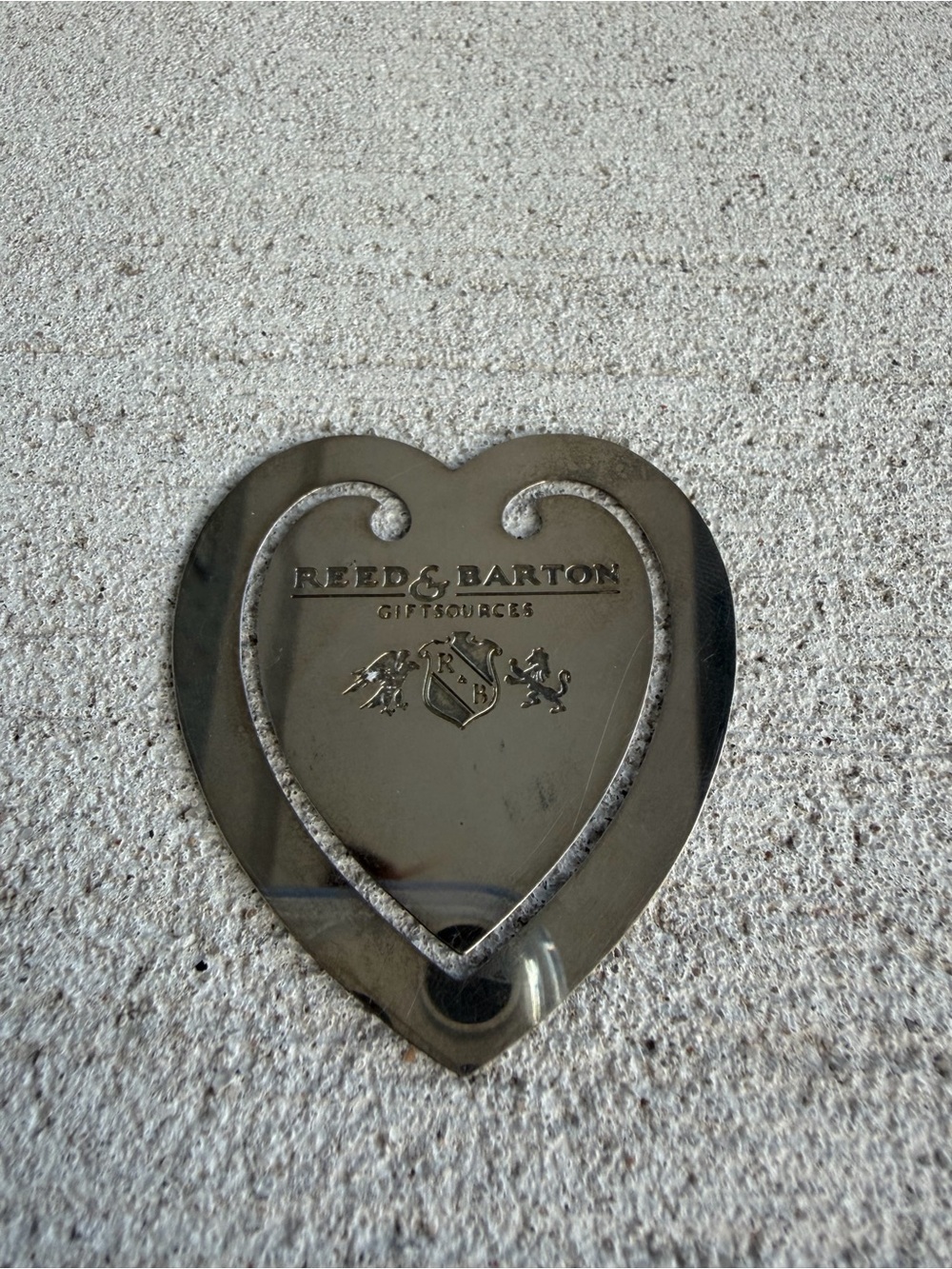 Vintage Reed & Barton Giftsources Heart Bookmark Silver Tone MetalBook Marker 2”